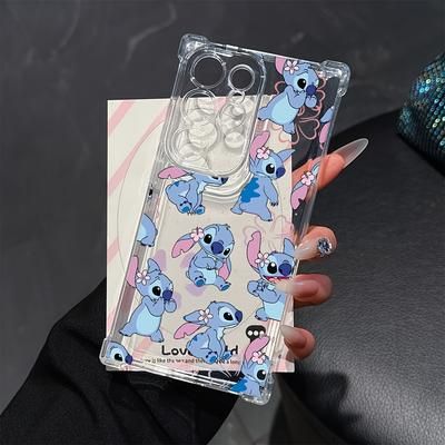 TEMU Stitch Cute 6 Phone Case Compatible With Galaxy S25 S24 S23 S22 S21 S20 Fe 4g 5g Shockproof Transparent Soft Back Cover