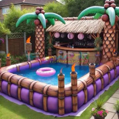 Commercial Portable Bounce House Family Outdoor Inflatable Floating Pool bar Swimming Water Pvc Play Family Bars for Adults