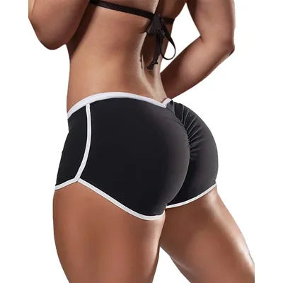 Summer Running Sport Shorts Women Low Waist Seamless Fitness Leggings Push Up Gym Training Tights Pocket Yoga Shorts Plus Size