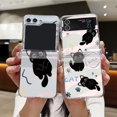 For Samsung Galaxy Z Flip 6 5 4 3 5G Case Transparent Folding Hard Phone Case For Samsung Z Flip3 Flip4 Flip5 Flip6 Bumper Cover