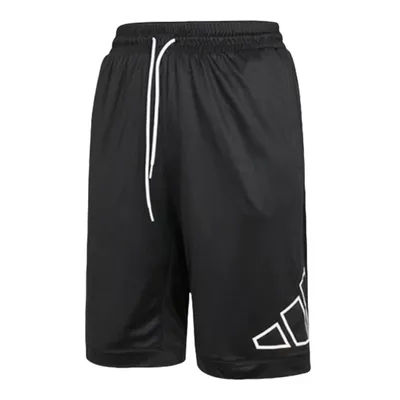 Adidas Big Logo Short Black Solid color Practice "Loose" Snug Sports basketball pants Men GT3018