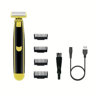 TEMU Men's Usb Rechargeable Electric Shaver - Sensitive Area Trimming And Bikini Hair Removal , Suitable For 11 Festivals