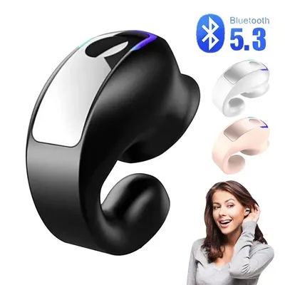 Cuffie a conduzione ossea GD28 Clip per orecchio 5.3 compatibile con Bluetooth Auricolare singolo sportivo leggero per Xiaomi Huawei