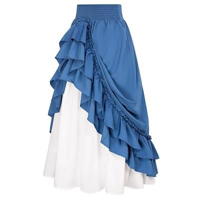 Punk Gotico Medievale Rinascimento Gonna Costume Cosplay Gonna lunga Tinta unita Costume Per donna Celtico Costumi da pirata Fantasia Halloween Carnevale Mascherata Carnevale Casual Quotidiano