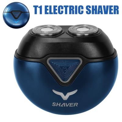 TEMU Usb Rechargeable Men's Rotary Electric Shaver, Portable Mini Facial Trimmer, Travel-friendly, With 500mah Lithium Battery, Magnetic Knife Head, Non-sensitive Deep Shaving Technology