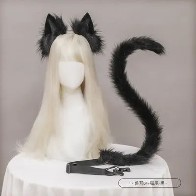 Cosplay Cute Cat Ears Hair Ornaments Cat Tail Accessories Handmade Cat Lady Beast Ears Headbands Animal Tail Accessories Set New