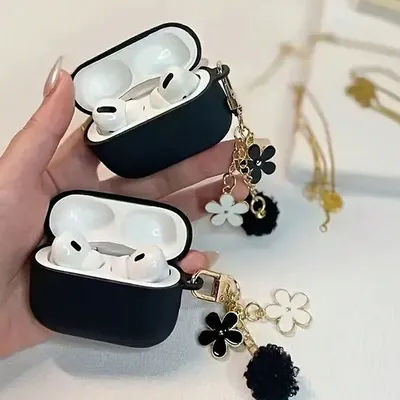 Per Apple Airpod 4 1 3 Custodia Portachiavi Fiore carino Custodia Airpod Pro 2 Cover Fiore di lusso Custodia per auricolari in silicone Custodia AirPods Pro