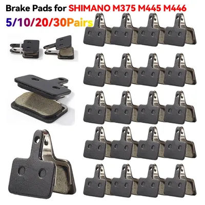 5/10/15/20/25/30Pairs MTB Mountain Bicycle Disc Brake Pads for Shimano M375 M445 M446 Resin Semi-Metallic Cycling Brake Pad Part