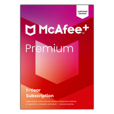 Mcafee Premium Individual Antivirus And Internet Security Software, Unlimited Devices, 1-Year Subscription, Auto-Renewal, Product Key, Mpp41Eodurpim