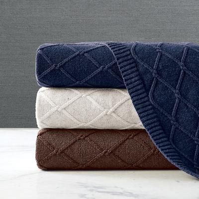 Sweater Knit Lambswool Throw - Chocolate Brown - Frontgate