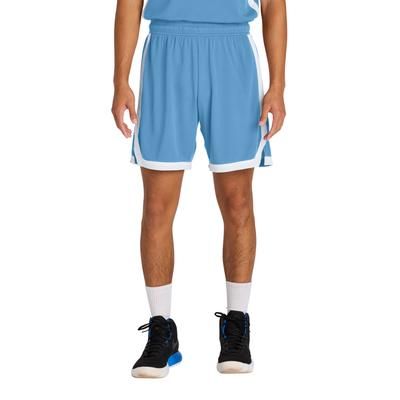 Sport-Tek ST901 Rival Basketball 7'Short in Carolina Blue/White size XS | Polyester