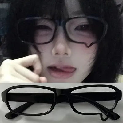 Anime giapponesi Y2K Teardrop Cosplay Occhiali quadrati piccoli Occhiali Harajuku retrò da donna Occhiali che bloccano la luce blu trasparente