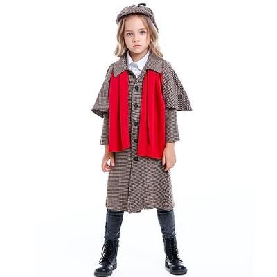 Fiaba detective Costume Cosplay Abiti Personaggio classico delle fiabe Personaggi dei libri di fiabe Cosplay for Ragazzi Ragazze Bambini Halloween Carnevale Performance Vestirsi in modo educativo
