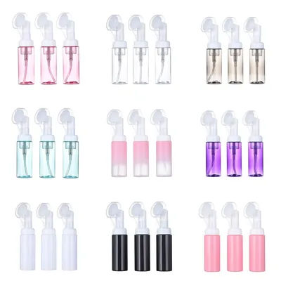 10/30/50Pcs 60ML Silicone Brush Head Foam Empty Bottle Facial Cleanser Mousse Foam Press Pump Bottle Foam Dispenser