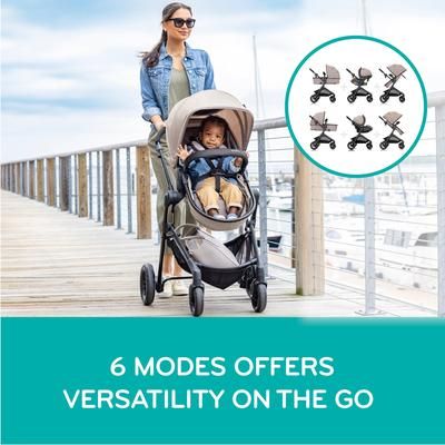 Evenflo Pivot Modular Travel System with LiteMax Infant Car Seat - Casual Gray