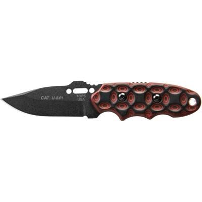 Tops Knives CAT 200 S-Series Fixed Blade Knife Red/Black 3.25in 200S-05