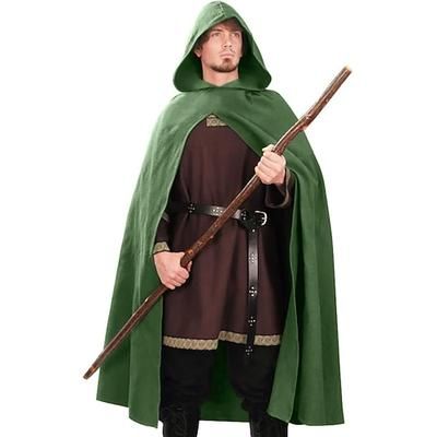 Retrò Vintage Medievale Rinascimento Mantello Vichingo Ranger Costume Per uomo Per donna Vichingo Halloween Carnevale Performance LARP Adulti Mantello