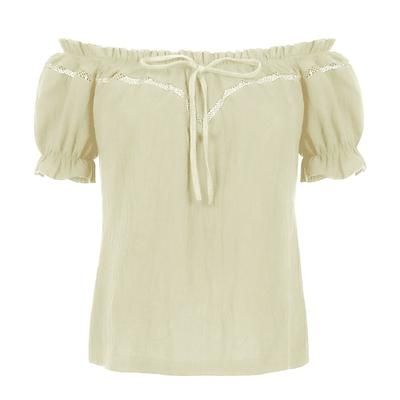 Retrò Vintage Medievale Rinascimento Blusa / Camicia Manica a Palloncino Vichingo Cavaliere Celtico Elfico Tinta unica Costume Per donna Celtico Fantasia Mascherata Vacanza Casual Quotidiano LARP