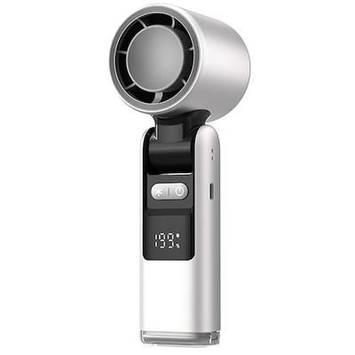 ventilatore portatile con piastra di raffreddamento, mini ventilatore pieghevole con velocità 1-199 con supporto, gancio cordino, fino a 6 ore di utilizzo per viaggi, ufficio, casa all'aperto