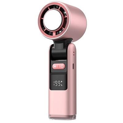 ventilatore portatile con piastra di raffreddamento, mini ventilatore pieghevole con velocità 1-199 con supporto, gancio cordino, fino a 6 ore di utilizzo per viaggi, ufficio, casa all'aperto