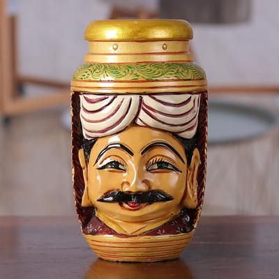 Romantic Words,'Romantic Classic Hand-Painted Kadam Wood Pen Holder'