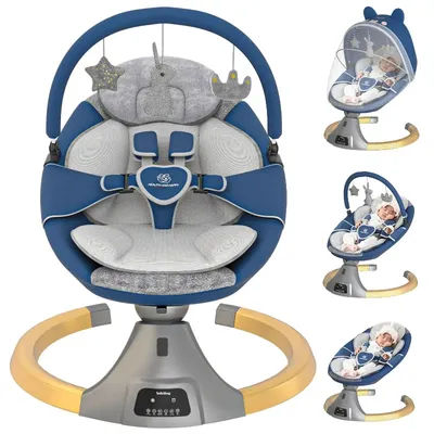 2025 New Baby Rocking Chair Electric Baby Comfort Chair Baby Electric Sleeping Basket, Bluetooth Function with Mosquito Net