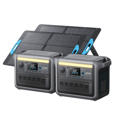 2x Anker SOLIX C1000 + 2× 100W Portable Solar Panel