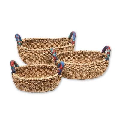 Creative Chindi,'Set of 3 Handwoven Decorative Storage Baskets'