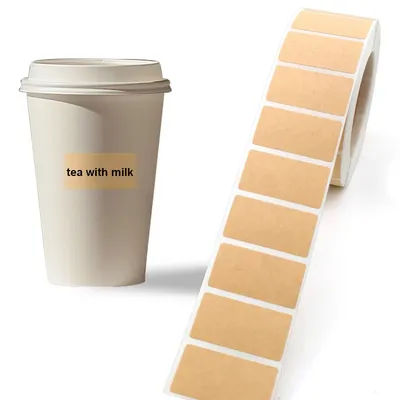 260-800pcs Kraft Paper Stickers Rolls of Self-adhesive Stickers Can be Handwritten Classification Packaging Note