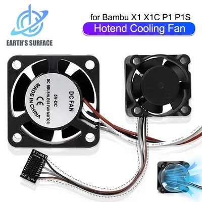3D Printer Parts Hotend 2510 Cooling Fans for Bambu Lab X1 P1 Hotend With Cable Rapid Cooler Fans for Bambu X1C P1S P1P Series