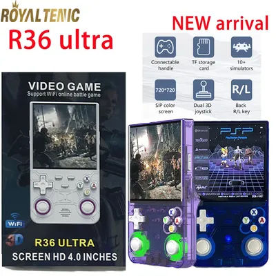 Portable R36Ultra Retro Handheld Game Console 4.0-inch Open-source Linux System 64/128GB New Portable Video Player Handheld Game