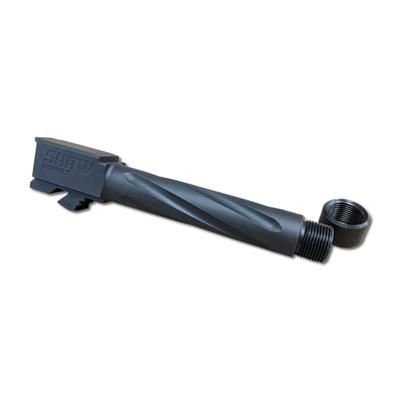 Shaw Glock 19 9x19 SAAMI Threaded Pistol Barrel 4.375in Factory Profile 1-10 Twist 1/2-28 Thread Melonite Black GL19SSNHF9TM