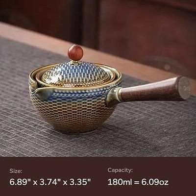 Teiera portatile da viaggio con rotazione a 360°, teiera kung fu, set da tè con infusore per preparare velocemente il tè, per casa, ufficio e uso esterno.