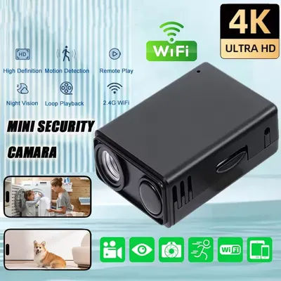 Security Camera 4K Mini WiFi Monitor WiFi Remote Motion Detecting Surveillance Security Protection Indoor Surveillance