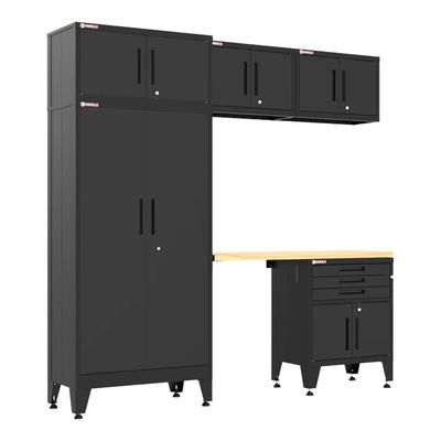 Armadillo Tough Black 6-Piece Garage Cabinet Set with Levelers