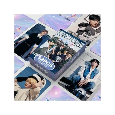 TXT 60 cards + 32 stickers 60 laser cards TOMORROW X TOGETHER SANCTUARY Boxed high-definition photo cards,