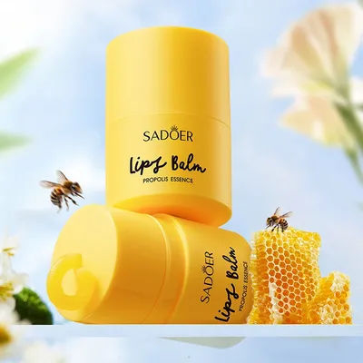 SADOER Propolis & Vitamin E Lip Balm Intensive Vitamin E Nourishment for Chapped Lips Moisturizing Lip Care