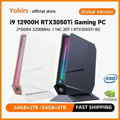 Mini Gaming PC 12th Gen Core i9 12900H i7 12700H RTX3050Ti 8G Dedicated Graphics Card GDDR6 win11 2*HDMI WIFI6 Desktop Computer