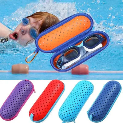 Custodia protettiva per occhiali da nuoto morbida in EVA Custodia protettiva per occhiali Attrezzatura da nuoto Foro di drenaggio traspirante Copertura per occhiali portatile