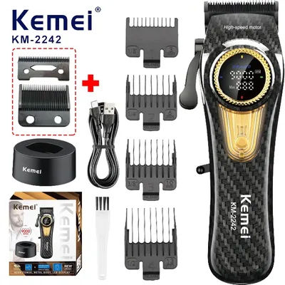 Kemei 2242 Professional Cordless Hair Clipper Barber Electric Hair Trimmer Rechargeable Fade Hair Cutter Cutting Machine for Men