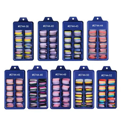 THINKSHOW 100 pièces couleur faux ongles conseils couverture complète naturel longue cercueil presse ongles bricolage beauté manucure Extension Nail Art outil