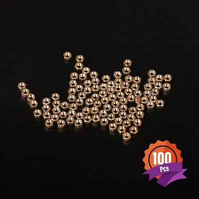 (100 Pcs) Gold Eyewear Hex Nuts Eyeglass Repair Kit for Rimless Frameless Glasses Dhoptical Eyewear Accessories