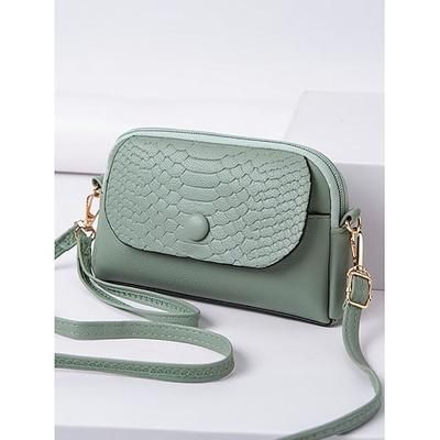 borsa a tracolla da polso in similpelle da donna con patta in stampa coccodrillo – elegante piccola borsa a tracolla per l'uso quotidiano, i viaggi e il lavoro