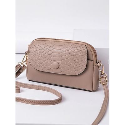 borsa a tracolla da polso in similpelle da donna con patta in stampa coccodrillo – elegante piccola borsa a tracolla per l'uso quotidiano, i viaggi e il lavoro