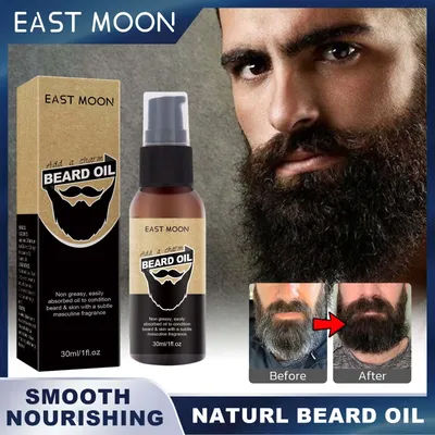 East Moon Naturl Beard Oil Enhance Mustache Nourishing Smooth Longer Thicker Anti Hair Loss Gentle Skin Friendly Fresh
