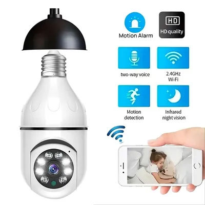 Smart Home 2.4G E27 Bulb Wifi Surveillance Camera 1080P HD Night Security Video Surveillance Supprt Two Way Audio Mobile Motion