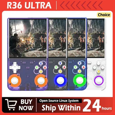 R36 Ultra Console Portable Retro Game 4‘’ IPS Screen Handheld Game Players Emulator Pocket Video Player 64G/128G 20000+ Games