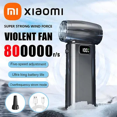 Xiaomi 800000RPM Turbo Jet Fan Powerful Air Blower Brushless Motor Rechargeable Portable Handheld Blower PC Tools Violent Fan