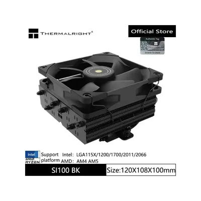 Thermalright TR-SI-100 Air-Cooled CPU Cooler 100mm Height, 6 Heatpipes Down-Pressure Radiator Supports LGA1700/115X/2011/AM5/AM4