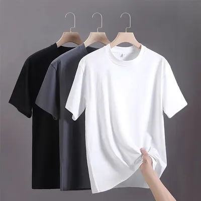 T-shirts pour hommes 2025 été surdimensionné coton T-Shirt décontracté haute qualité manches courtes T-Shirt hommes basique couleur unie hauts de sport